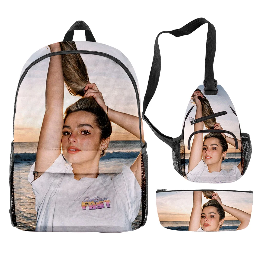 

Creative Fashion Addison Rae influencer 3D Print 3pcs/Set pupil School Bags Trendy Travel Laptop Backpack Chest Bag Pencil Case