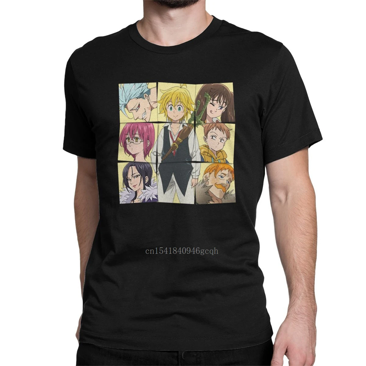 

The Seven Deadly Sins T Shirt Men Pure Cotton Fashion for Male T-Shirts Round Collar Nanatsu No Taizai Tees Clothing Gift