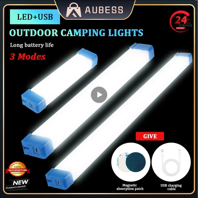 USB LED Tent Lamp Tube Home Power Failure Work Fill Light 3 Gears Long Strip Emergency Light Outdoor Lighting Portable Lantern 1