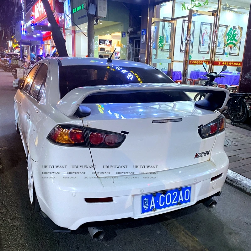 

For Mitsubishi LANCER EVO Black Spoiler 2008 to 2015 ABS Material Primer Color Car Tail Wing Decoration Rear Trunk Spoilers Wing