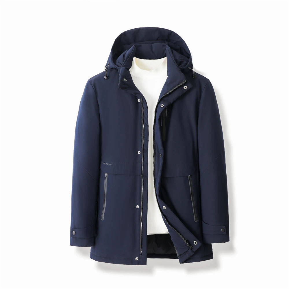 COODRONY Brand Hooded Long Jacket 90% White Duck Down Coat Men Clothing Winter Business Casual Windbreaker Overcoat Parkas Z8163