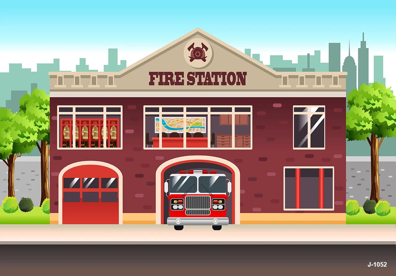 Пожарная станция мультяшная