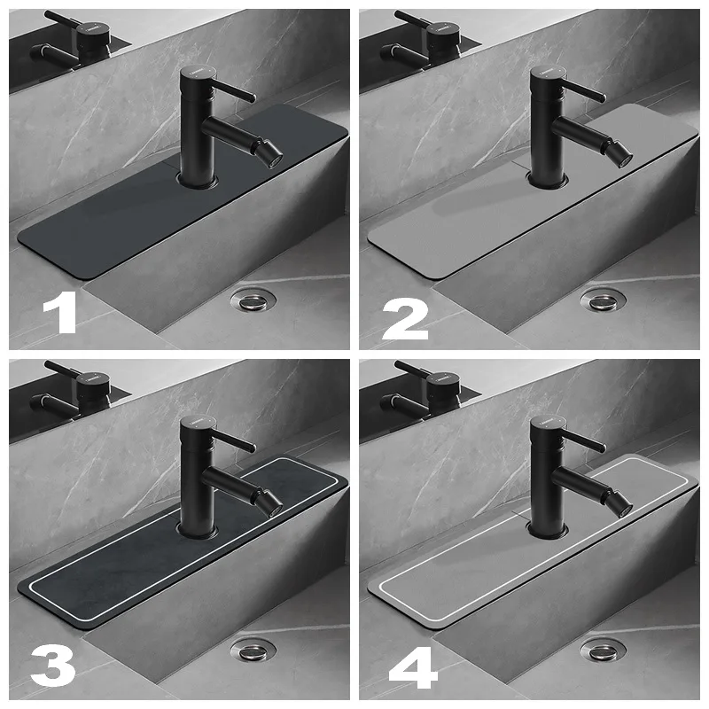 

Абсорбирующий коврик для кухонного смесителя, мягкая защита от брызг на раковину, защита для столешницы, для ванной комнаты, кухни, 4 цвета