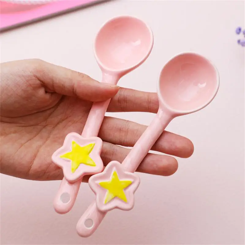

Portable Rice Spoon Cute Dream Home Heart Star Spoon 2023 Girl Ceramic Spoon High Quality Dessert Spoon Soup Spoon Household