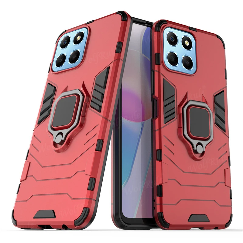 For Cover Honor X6 Case For Huawei Honor X6 Capas Shockproof Phone Bumper Back Armor Ring Magnetic Holder Case Honor X6 Fundas