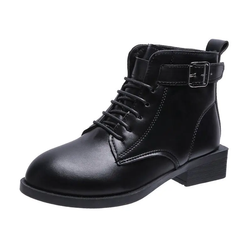 Botas Women Motorcycle Ankle Boots Wedges Female Lace Up Platforms winter Black Leather Oxford Shoes Woman 2022 Botas Mujer