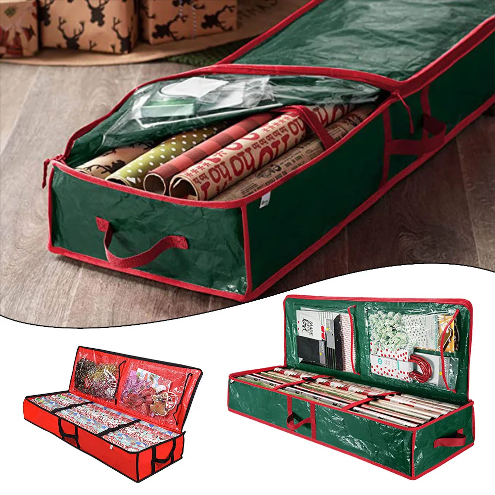 

1pc Christmas Wrapping Paper Storage Bag Gift Storage Container Home Christmas Supplies Storage Bag 102.9x35.5x15.2cm