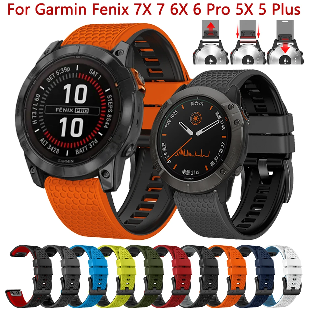

Silicone Watch Band For Garmin Fenix 7X 7 6 6X Pro 5 5X 3 HR 945 955 Epix Pro Gen 2 Strap 22mm 26mm QuickFit Watchbands Bracelet