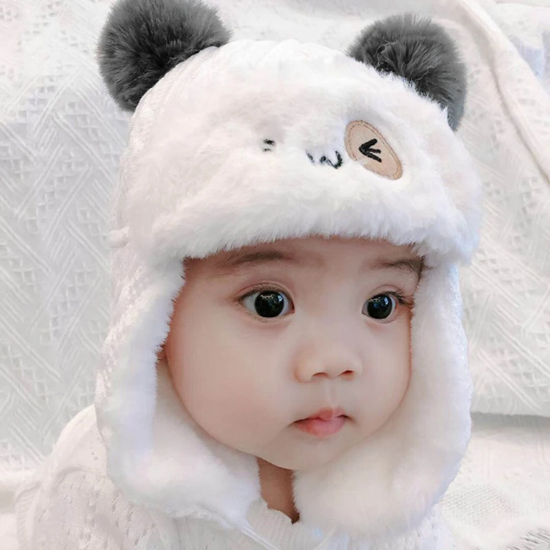 

Winter Warm Baby Thicken Ear Flap Protection Hat Soft Cotton Lei Feng Beanies for Kids Children Girls Boys