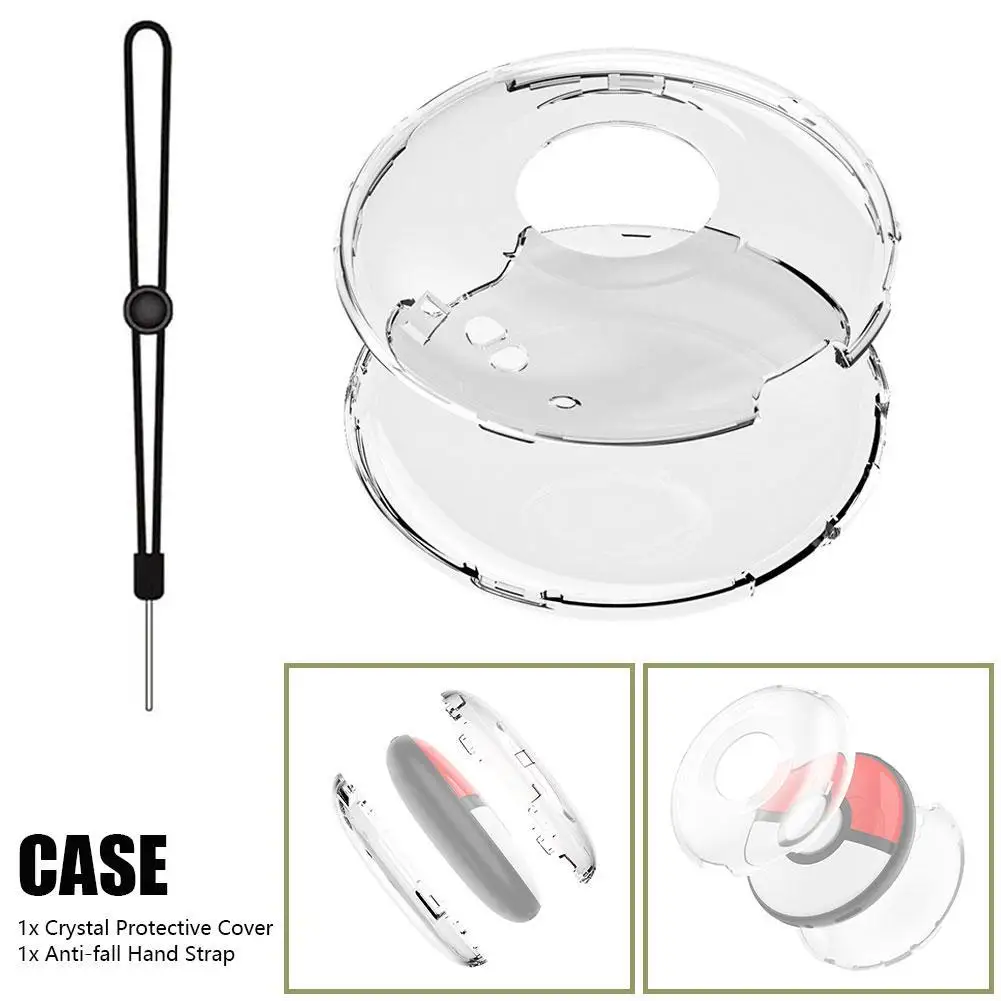 

Clear Shell Case For Pokemon GO Plus + PC Hard Transparent Case Cover With Hand Strap Protective Accessories For Pokemon GO +