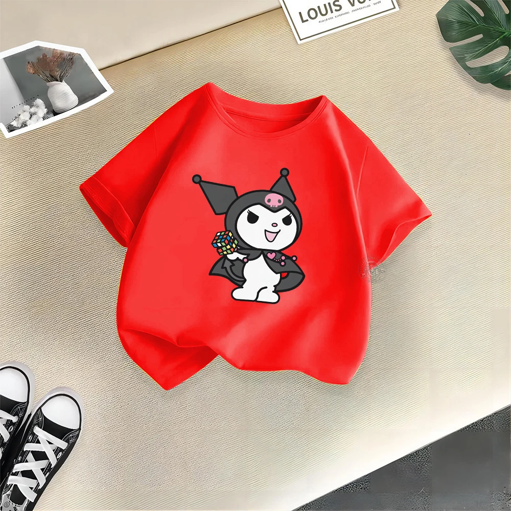 Летняя детская футболка из 100% хлопка с принтом кубика Рубика