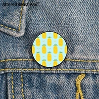 cute pineapple printed pin custom funny brooches shirt lapel bag cute badge cartoon cute jewelry gift for lover girl friends
