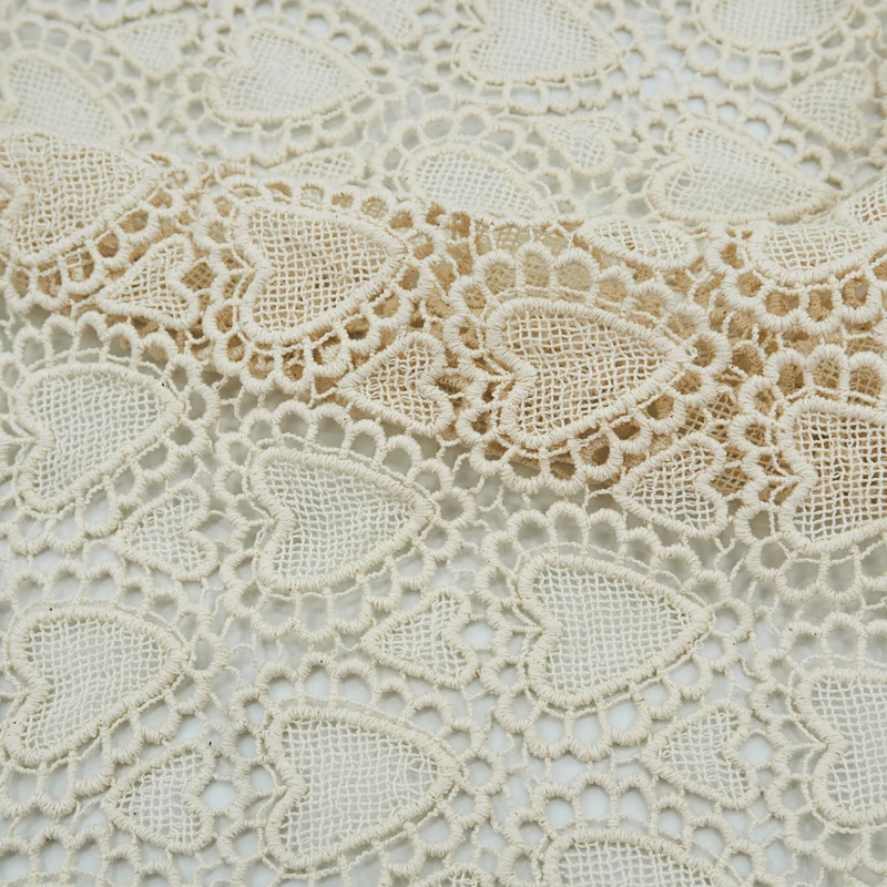 Персиковое сердце чистого хлопка Водорастворимая кружевная Ткань Для платья