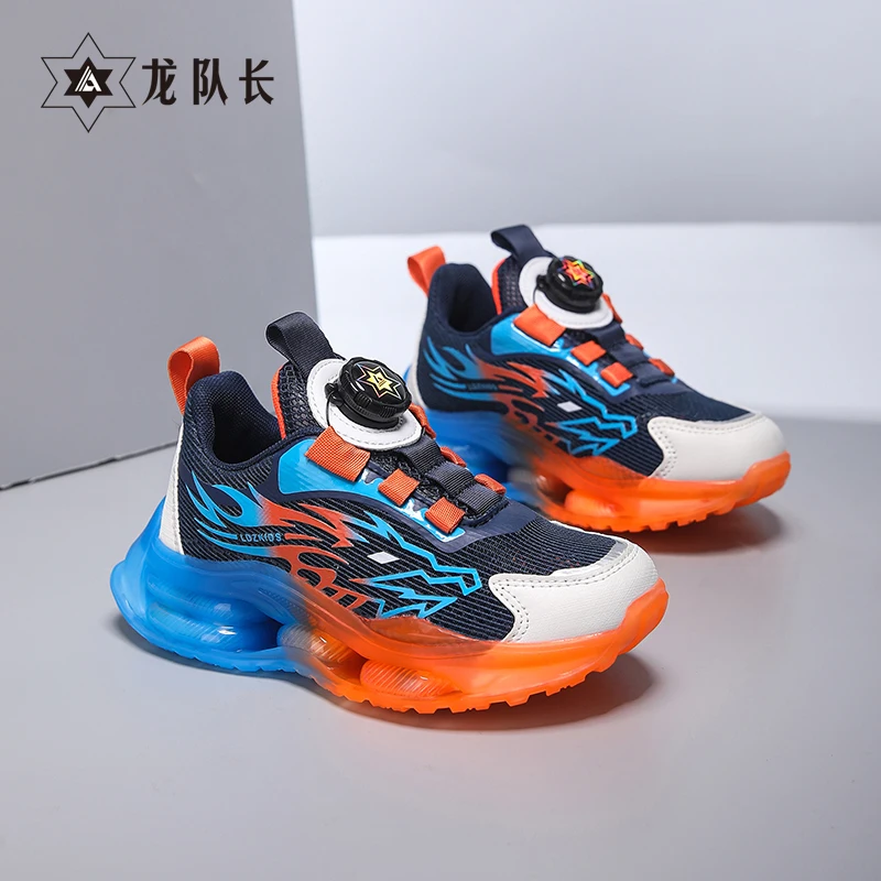 

2023 Hot Sale Teenager Boy Running Shoes Quick Lacing Boys Sport Shoe Anti Slip Kids Brand Sneakers Sky blue Children Shoes Boy
