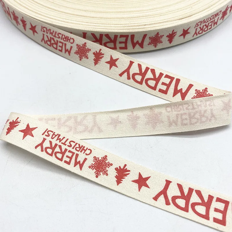 Новинка 5 ярдов 15 мм Рождественская печатная Полиэстеровая хлопковая лента DIY для