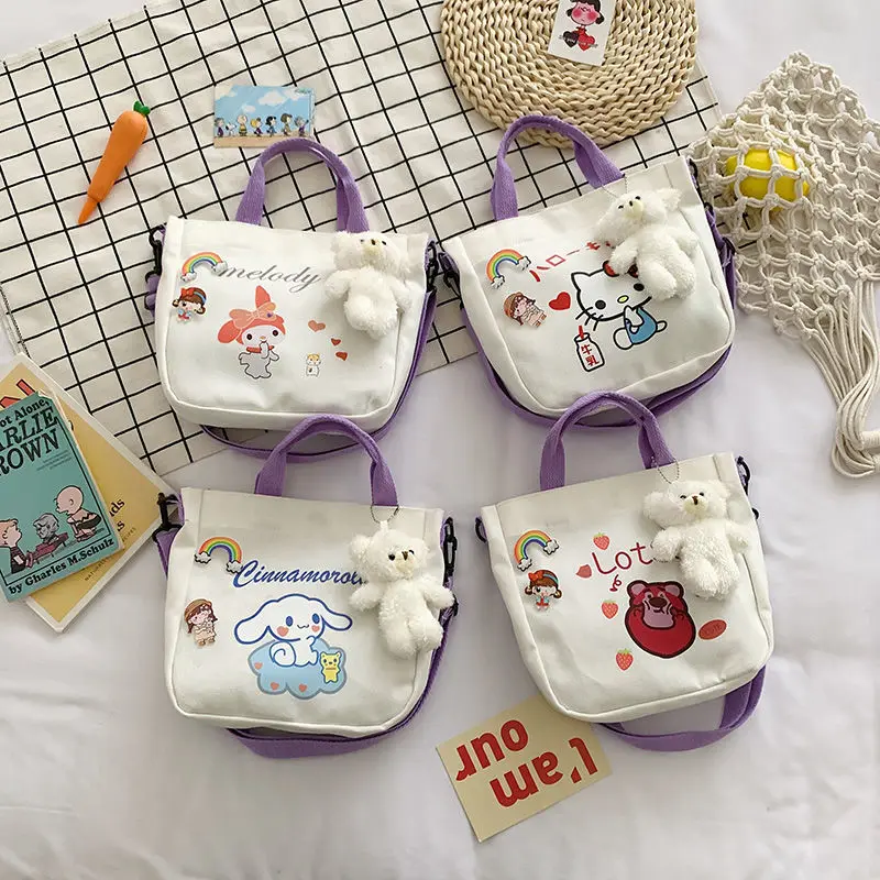 

Cute Duoduo Series 2022 New Sanrio Cinnamoroll My Melody Cartoon Canvas Bag Messenger Bag Niche Shoulder Bag Book Bag Gift