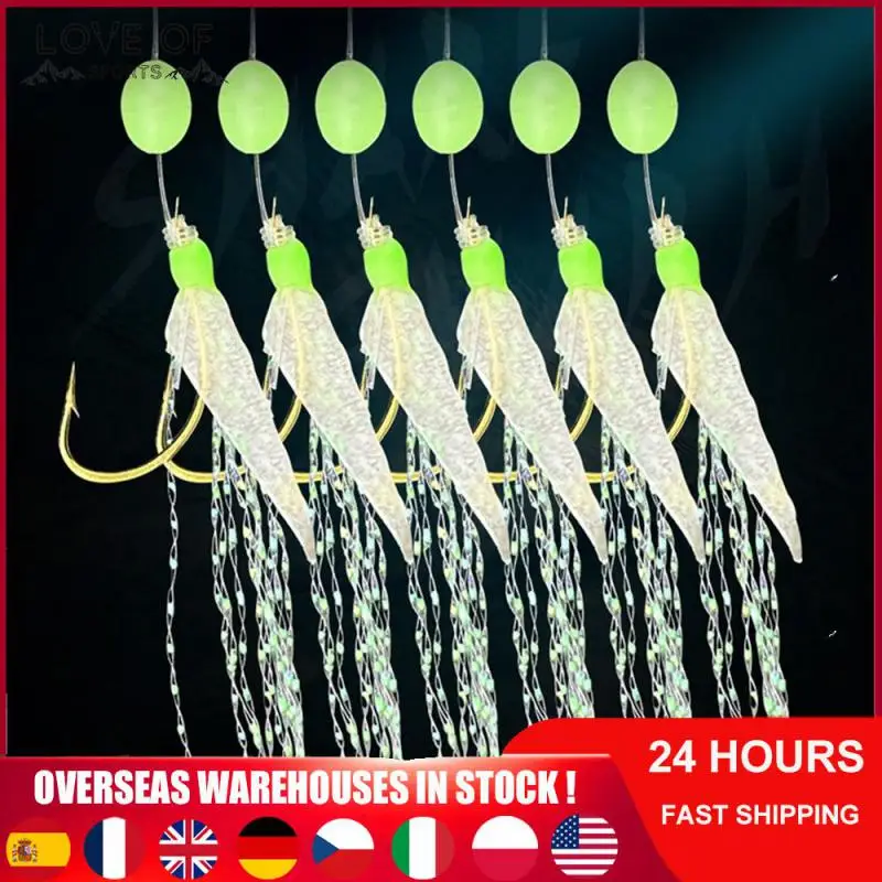 

Noctilucent Luya Luminous String Hook Fishing Gear White Stripe Fake Bait Fishing Accessories Pout Fish Hook