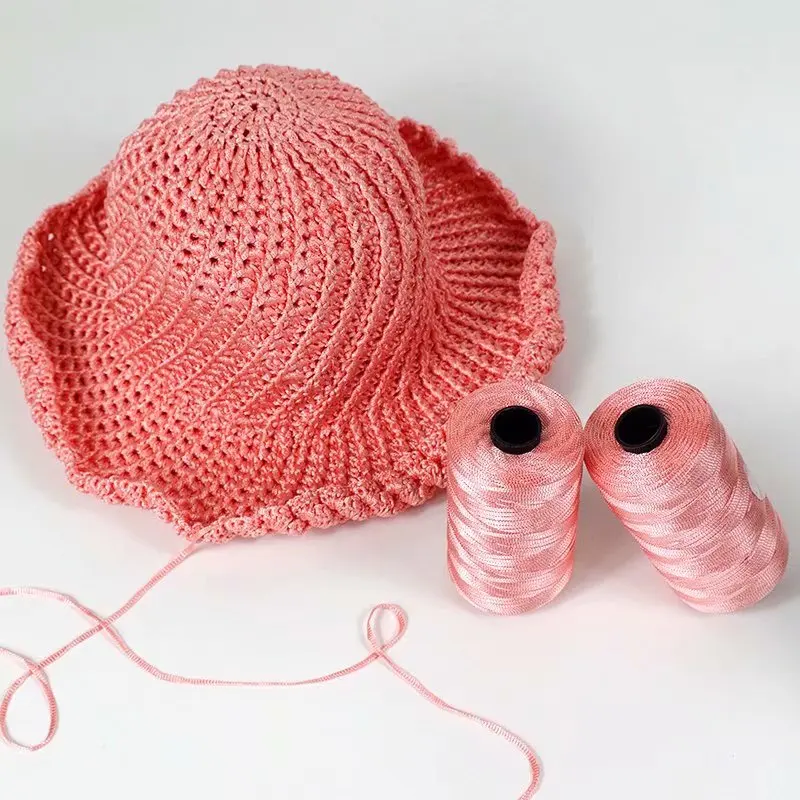 

100g/reel 3.0mm New Summer Crochet Yarn Satin Webbing Designed Blended Fancy Yarn For DIY Hat Handbag Crochet Yarn