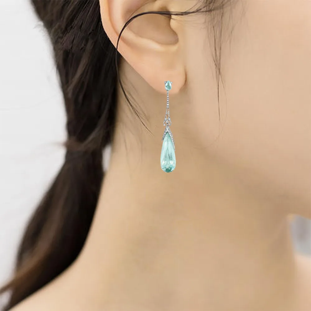 

Simple Trendy Earrings For Women Water Drop Crystal Earrings Female Fashion Jewelry Accessories 2020 BAOSHINA