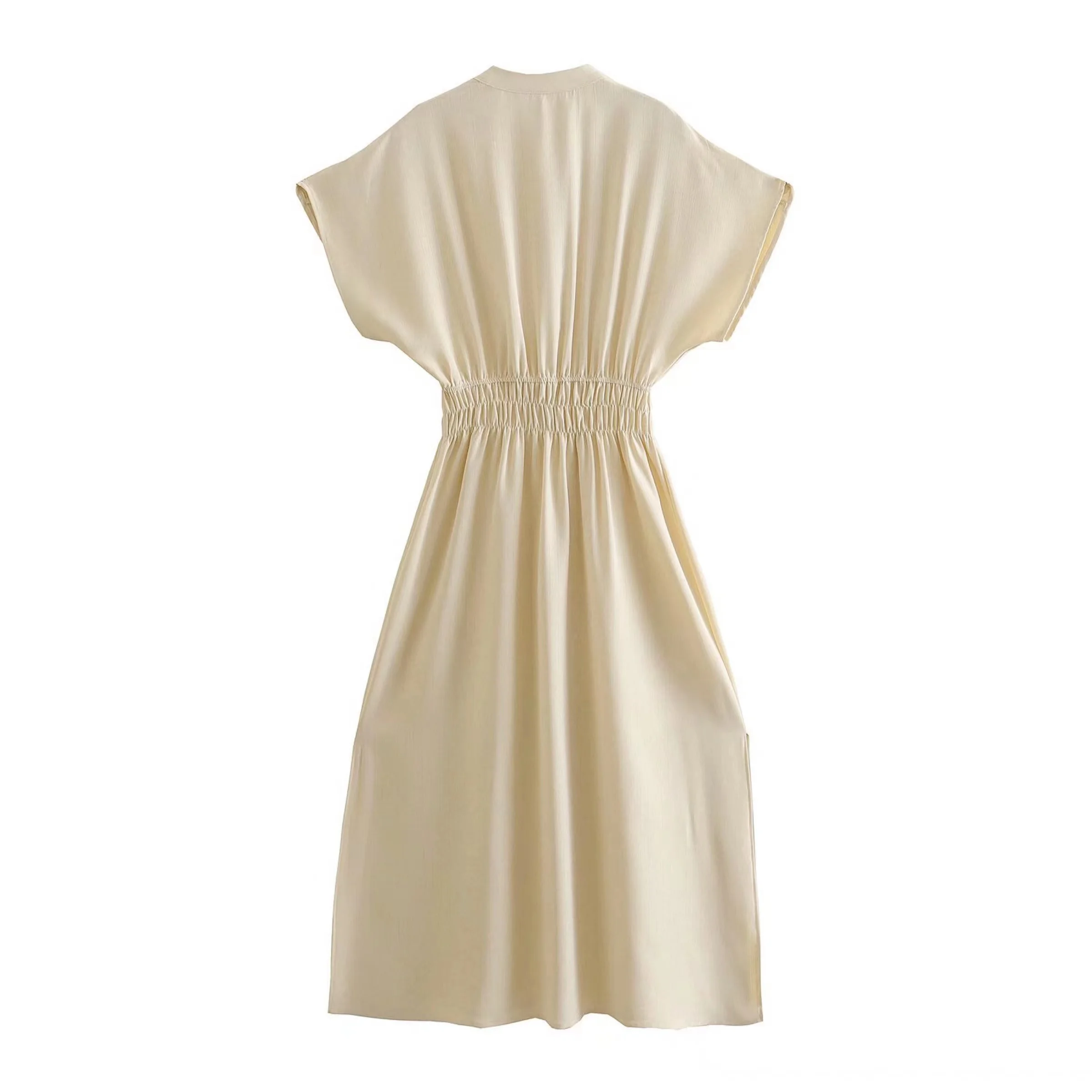 Женское праздничное платье ZA повседневное однобортное средней длины с эффектом