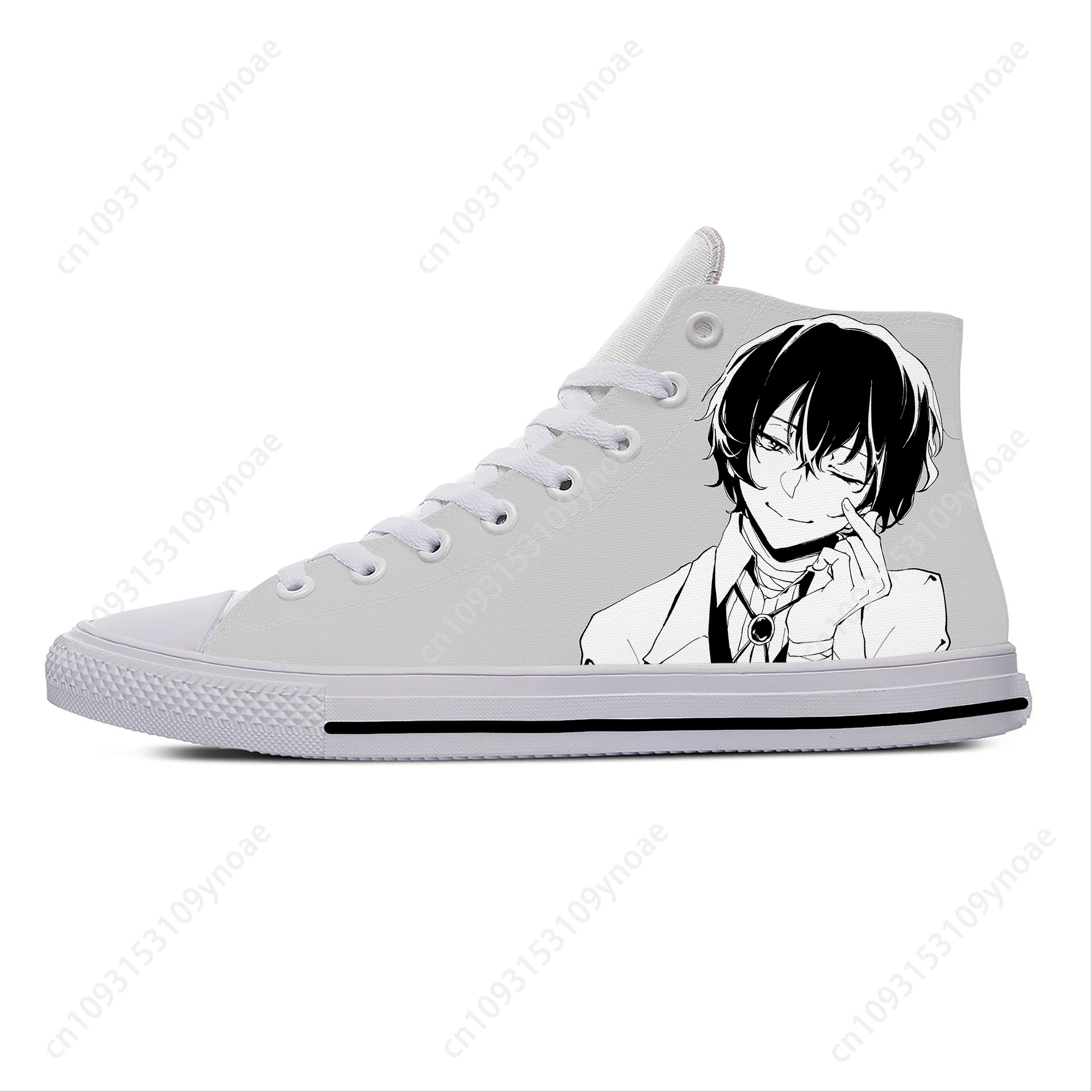 Japanese Anime Manga Bungo Stray Dogs Dazai Osamu Casual Cloth Shoes High Top Lightweight Breathable 3D Print Men Women Sneakers