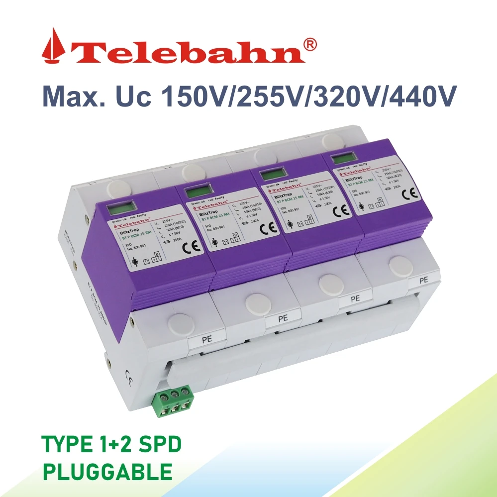 Телебан BT P BCM 25 RM/4P 3-фазная защита от перенапряжения 255 В 100 кА