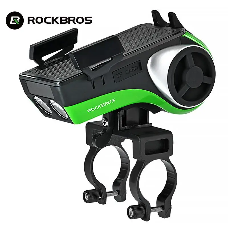 

Rockbros 2023 Light Power Bank Bluetooth Audio MP3 Player Speaker Cycling Bell Waterproof 5 in 1 4400mAh Computer Phone Hold