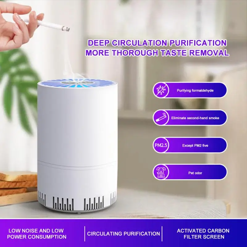 

Air Purifier Negative Ion Home Desktop Smoke Formaldehyde Deodorizer Cross-border Small Home Appliances
