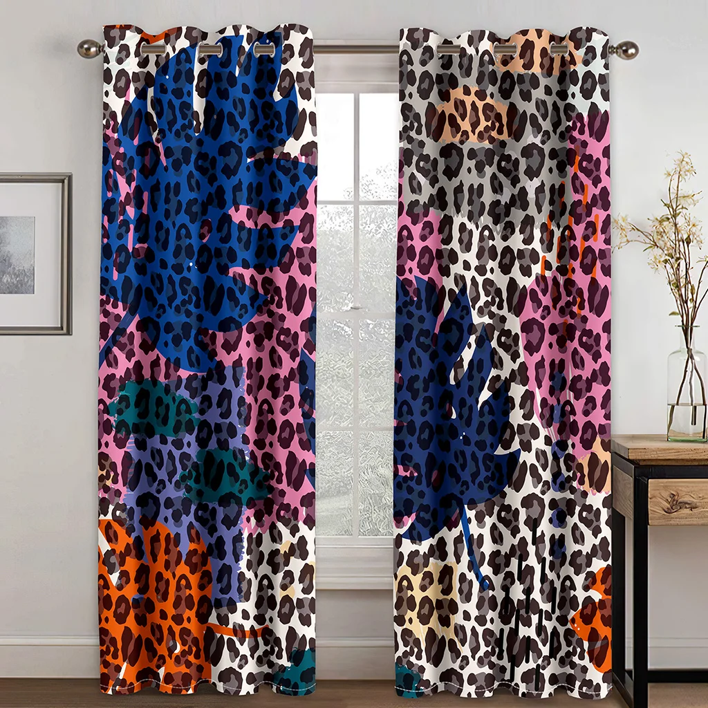 

3D Window Door Curtain The Living Room Bedroom Curtain Decoration Thick Black Silk Blackout Curtain Drapes