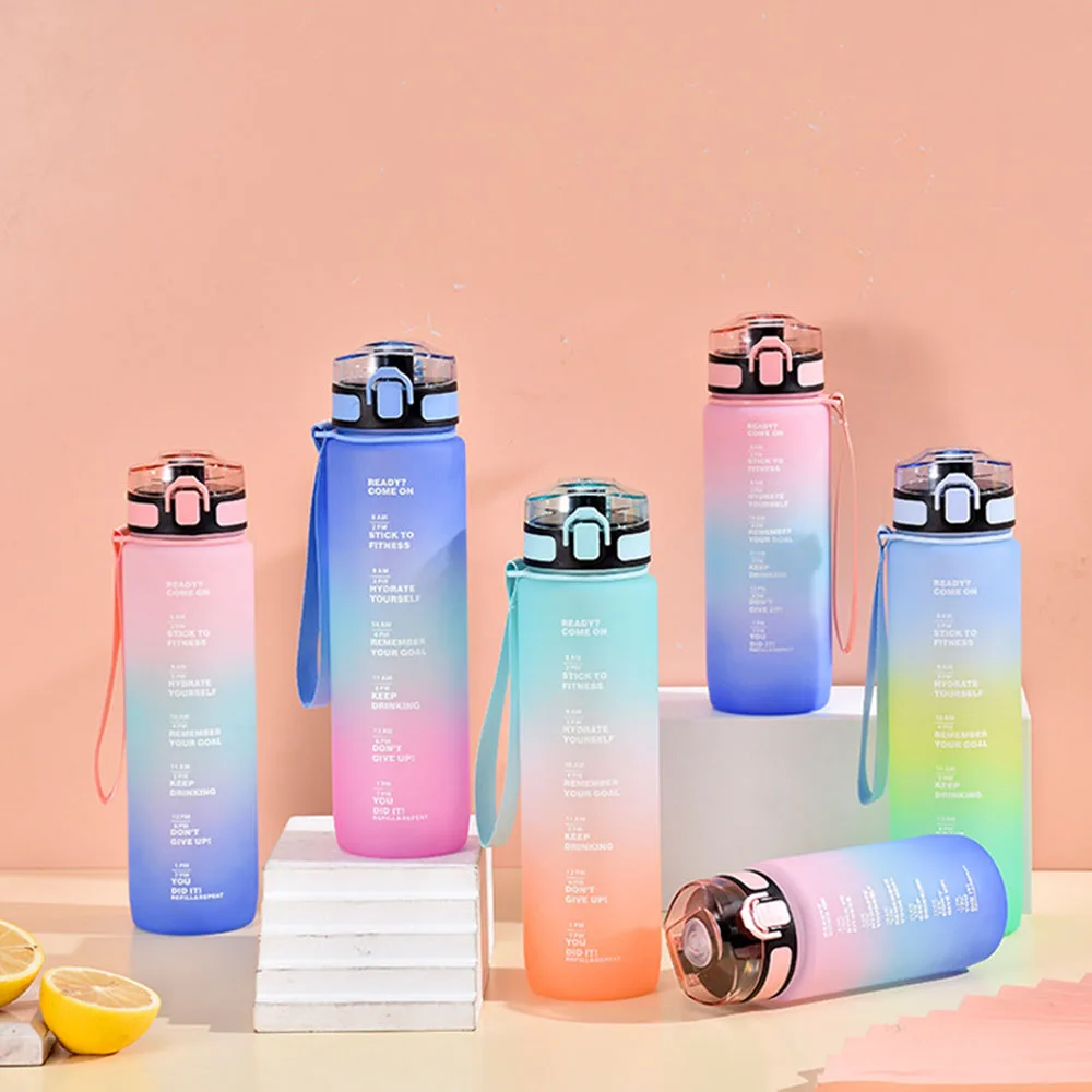 

Space Cups With Lanyard Pressed Cover Design Water Bottle For Indoors
