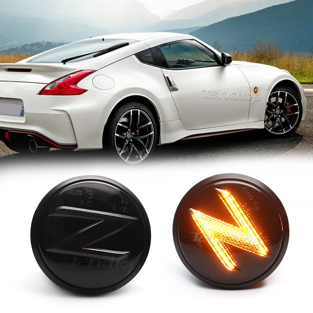

For Nissan 370Z Coupe Nismo Roadster Fairlady Z Z34 Dynamic Blinker Turn Signal Lamp LED Flashing Side Marker Sequential Light