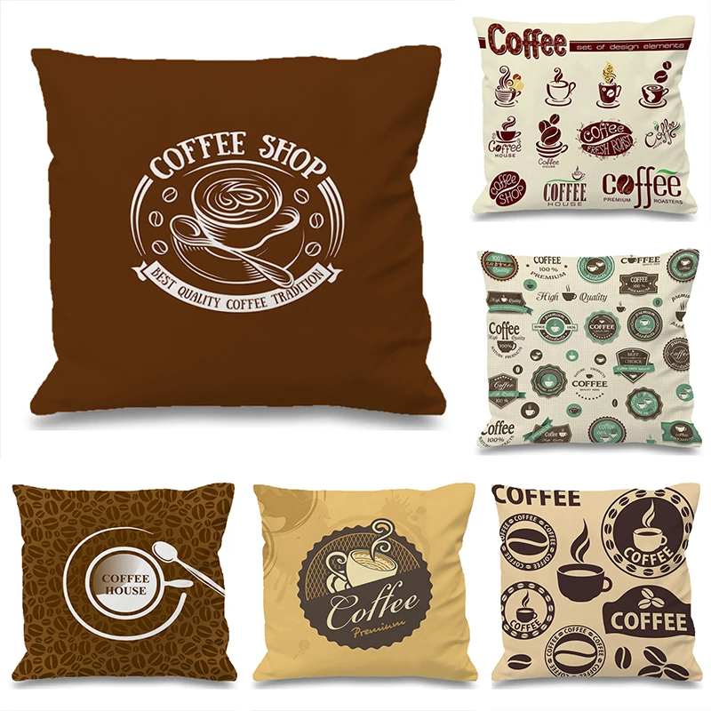 

Decorative Coffee Pillows for Bed Sitting Cushion Throw Pillow Covers Home Deco Short Plush Pillowcase Cover 45x45 Cushions Body