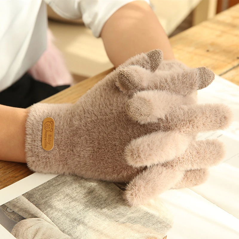 

Imitation Mink Gloves Winter Warm Thick Touch Screen Fur Gloves Solid Mittens For Mobile Phone Tablet Pad Womens Glove