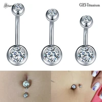 1 6x6810mm bar high quality g23 titanium piercing crystal ball belly piercing navel ring jewelry belly button rings earring