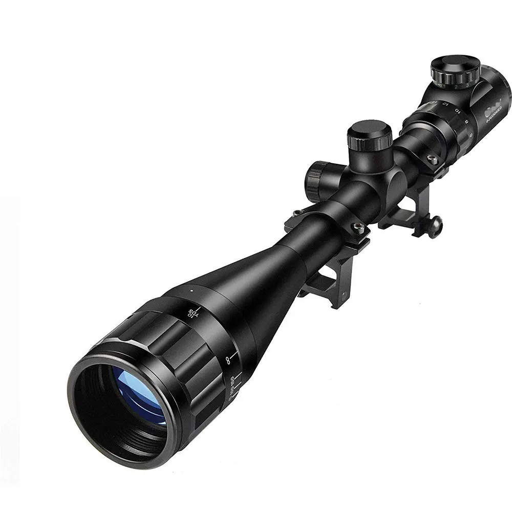 

Hunting Rifle Scope 6-24x50 AOE Red and Green Illuminated Gun Scope with Free Mount