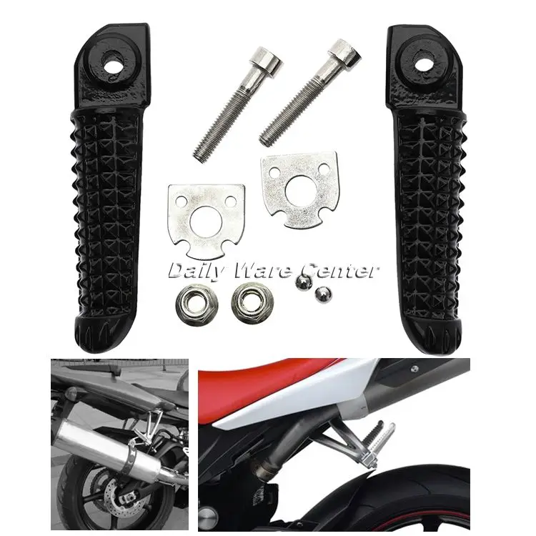 

1Pair Motorcycle Black Front Rear Footrests Foot Pegs for Yamaha YZF R1 1998-2014 YZF R6 1999-2012 YZF R6S 2003-2008 Black