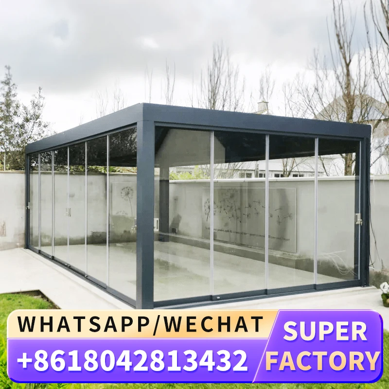 Ручная Жалюзийная алюминиевая беседка современного дизайна с регулируемой