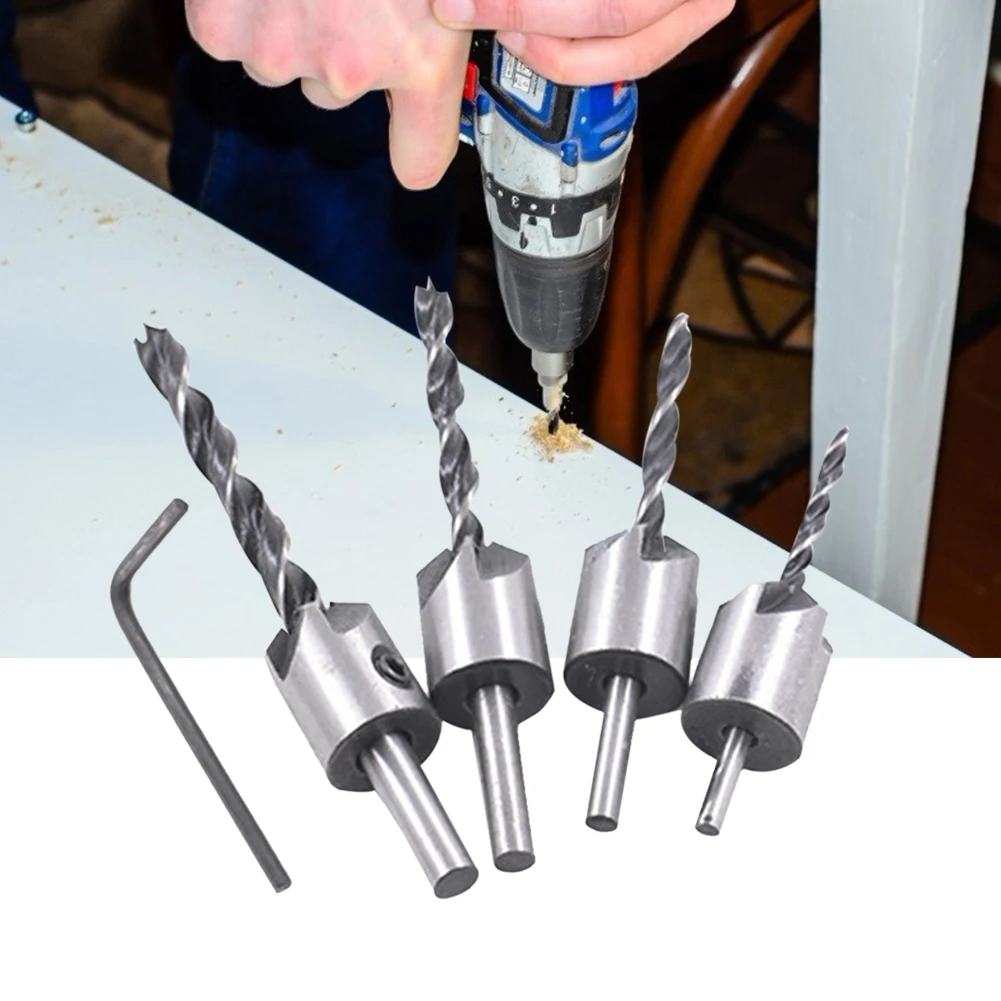 

23pcs Woodworking Chamfer Hole Cutter Gadgets Punching Hole Drill Bits Straight Woodworking Hand Power Instrument