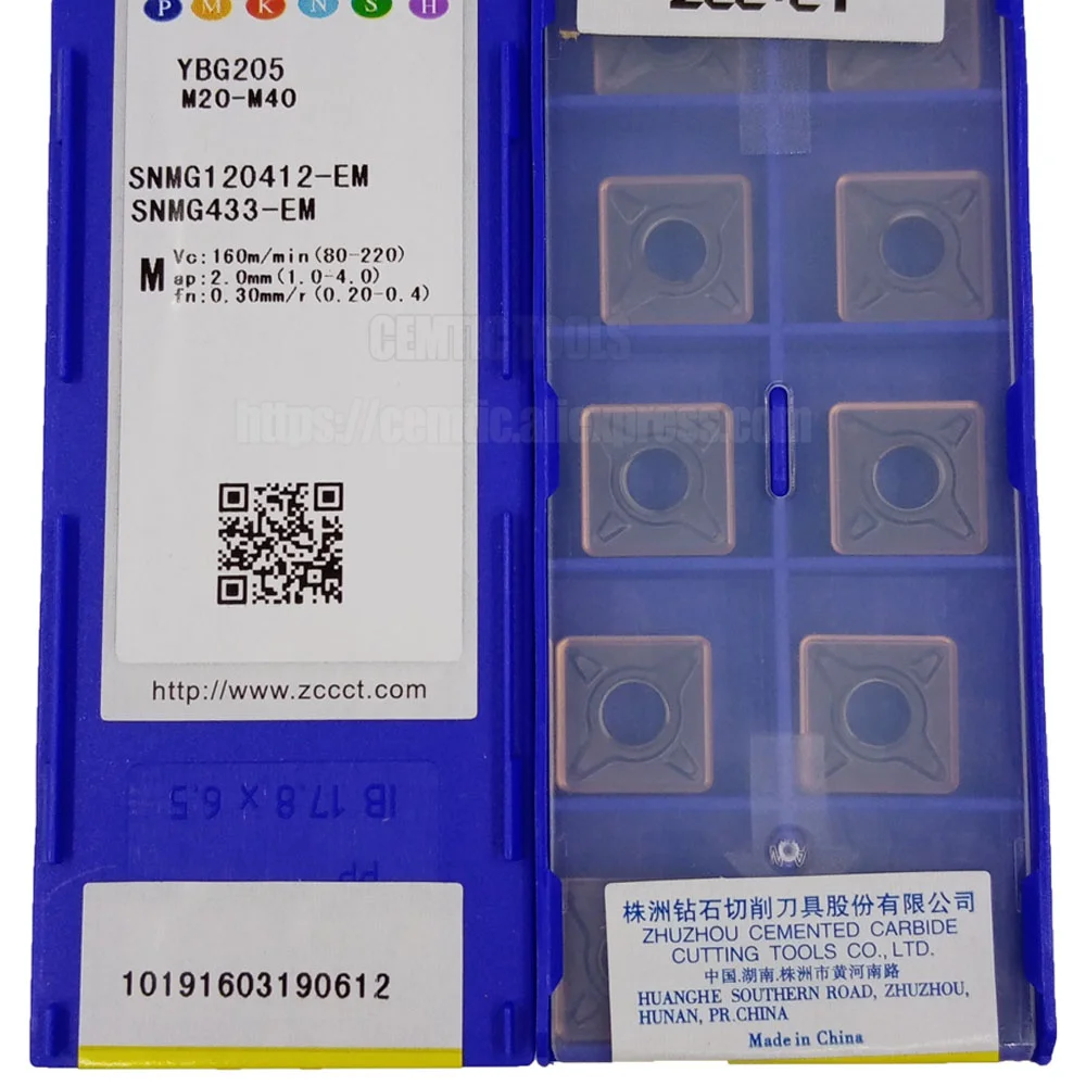 

ZCC YBG205 SNMG120412-EM YBG202 YBM253 карбидные режущие вставки CNC
