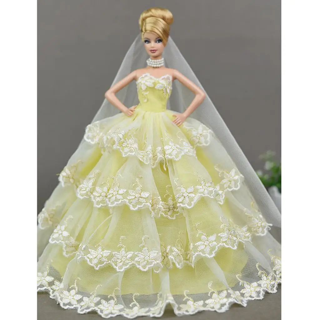 

Очаровательное 4-слойное платье, фата, одежда для DOD Dollfie 1/6, шарнирная кукла, наряд для свадьбы/Вечеринки