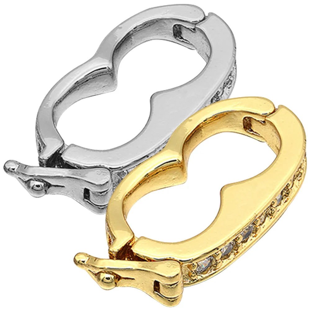 

2 Pcs Claw Buckle Charm Necklace Clasps Jewelry Pearl Copper Echancer Shortener