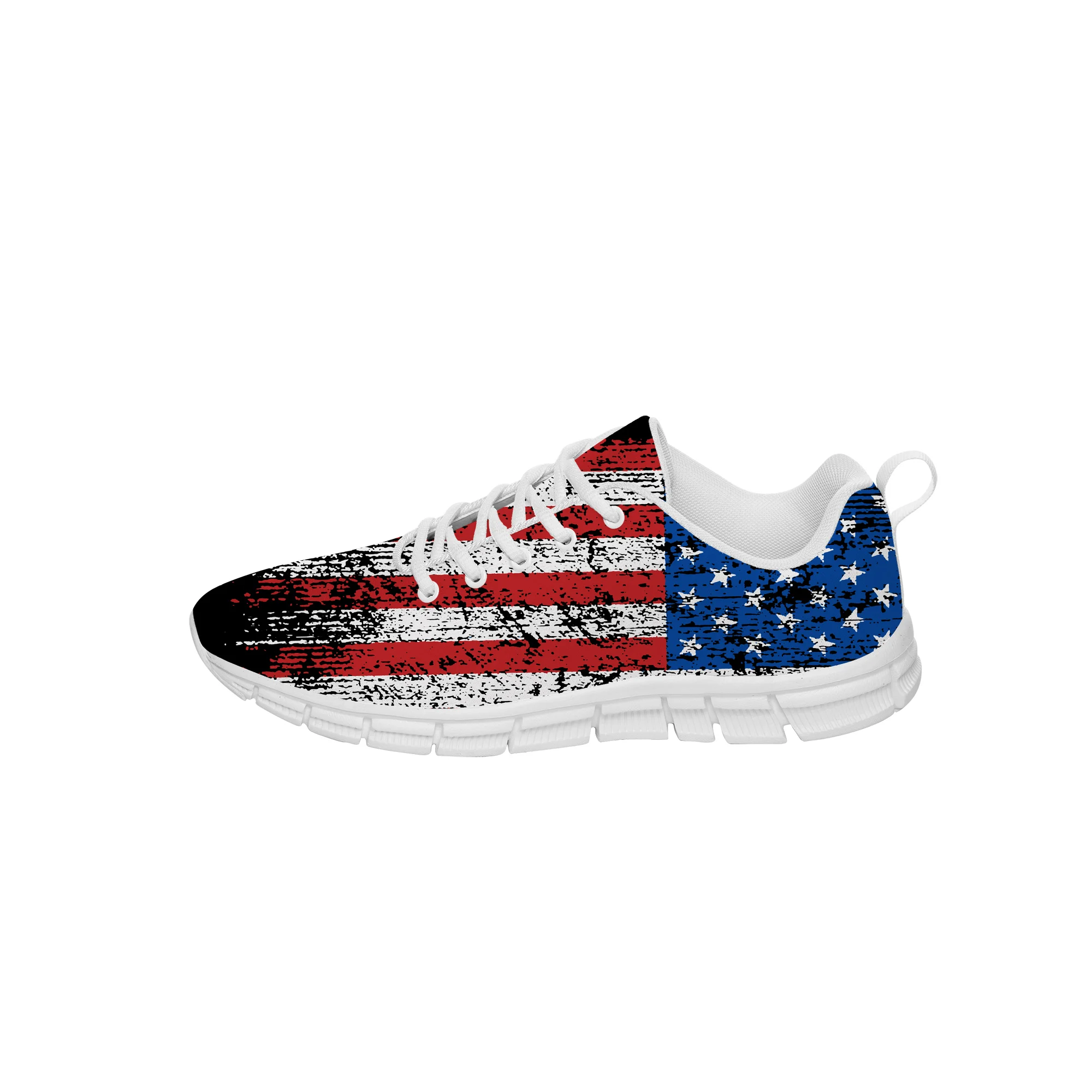 

Vintage American Flag USA Sneakers Mens Womens Teenager Casual Shoes Canvas Running Cloth Shoes Breathable Lightweight shoe