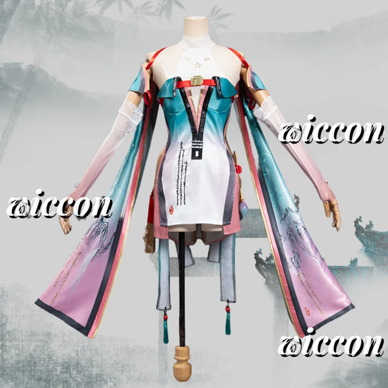 ZheZhi Косплей Игра Wuthering Waves Костюм Милая Униформа Платье Парик 80 см Женский