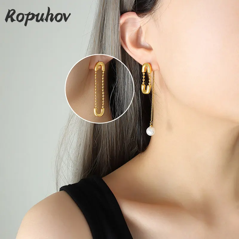 Женские серьги с искусственным жемчугом Ropuhov креативные элегантные в