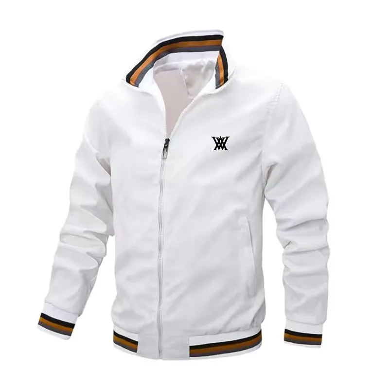 

Mens Golf Jackets Spring Autumn Fashion Golf Wear Casual Sport Stand Collar Long Sleeve Zipper Sweater Coats Bomber Jackets Male