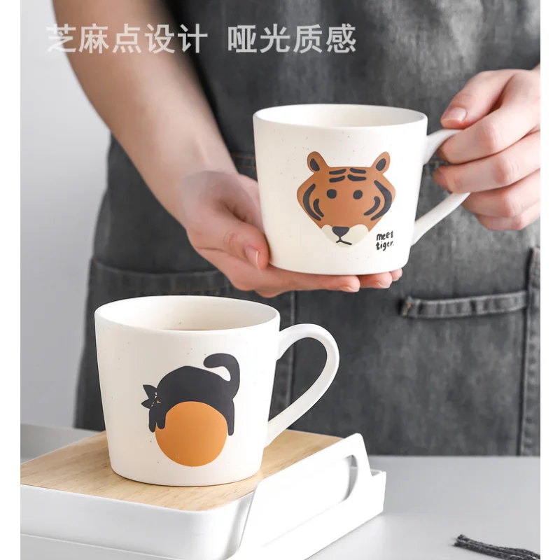 

Japanese Creative Personality Ceramic Cup Lovely Household Mug Couple Breakfast Cup Coffee Cup Milk Cup Mug