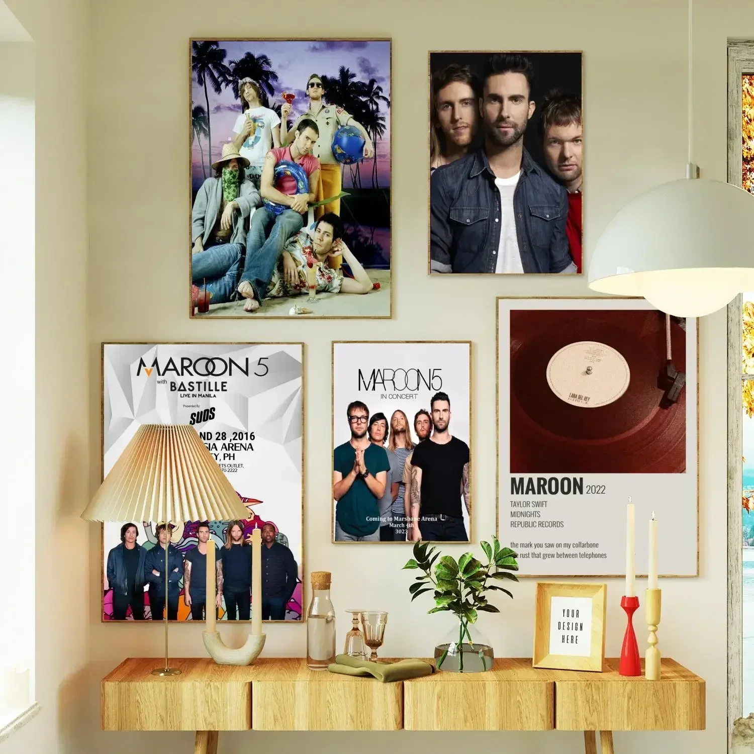 Бордовый плакат с принтами настенная живопись на холсте постер для современной