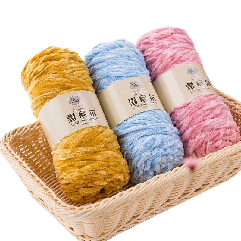 

100g/ball Soft Chenille Yarn 100% Polyester Winter Warmth Pleuche Cashmere Yarn Baby Wool Thread for Hand Knitting Crochet JK498