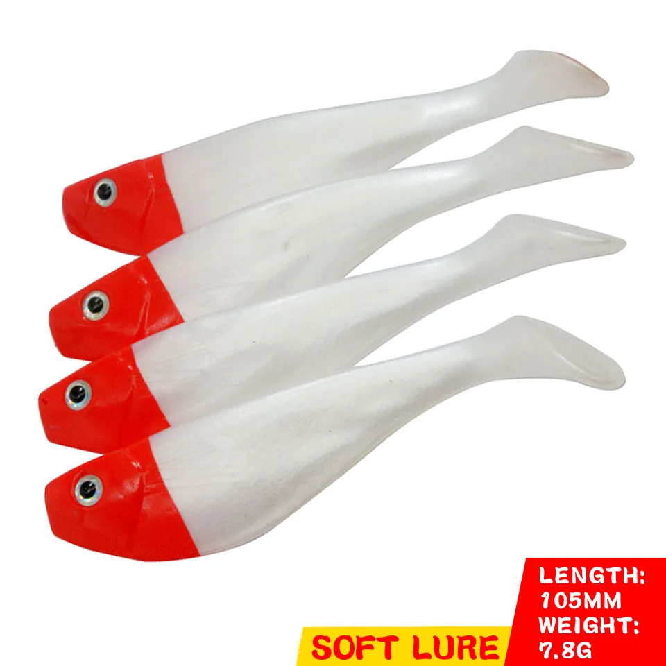 

4 шт./партия, силиконовые приманки, 10,5 см/7,8 г