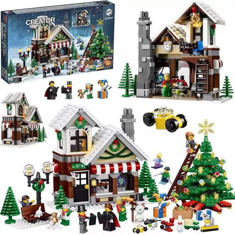 

City Creative Winter Village Toy Shop 10249 Friends Building Blocks House Santa Claus Store Bricks Kids Christmas Gift Toys